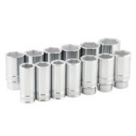 Juego de dados largos cuadro de 3/4", 6 puntas, en pulgadas, 13 piezas Urrea 55111