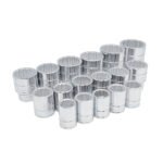 Juego de dados cuadro de 3/4", 12 puntas, métricos, 17 piezas Urrea 55205