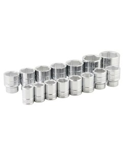 Juego de dados cuadro de 3/4", 6 puntas, métricos, 15 piezas Urrea 55207