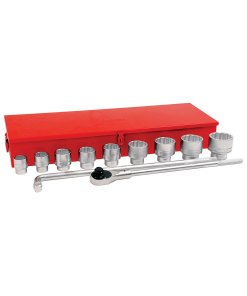 Juego de dados y accesorios cuadro de 1" métrico, 12 piezas Urrea 5800AM