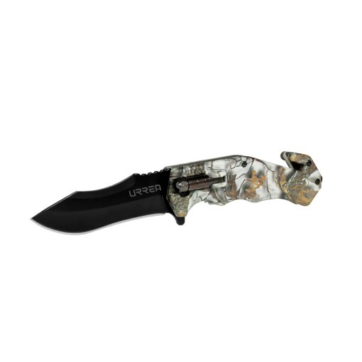 Navaja abatible de acero inoxidable para campamento con luz Urrea 686B