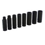 Juego de dados de impacto largos cuadro de 3/8", 6 puntas, en pulgadas, 8 piezas Urrea 72112