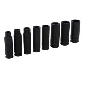 Juego de dados de impacto largos cuadro de 3/8", 6 puntas, en pulgadas, 8 piezas Urrea 72112