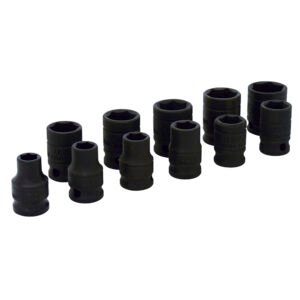 Juego de dados de impacto cuadro de 3/8", 6 puntas, métricos, 11 piezas Urrea 72202