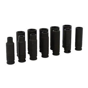 Juego de dados largos de impacto métricos cuadro de 3/8", 6 puntas, 11 piezas Urrea 72212