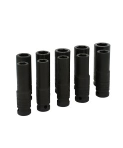 Juego de dados largos de impacto cuadro de 1/2", métricos, 6 puntas, 10 piezas Urrea 73212M