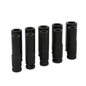 Juego de dados largos de impacto cuadro de 1/2", métricos, 6 puntas, 10 piezas Urrea 73212M