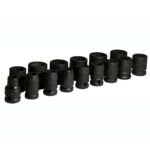 Juego de dados de impacto cuadro de 1/2", 12 puntas, métricos, 15 piezas Urrea 74201