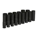 Juego de dados largos de impacto cuadro de 1/2", 12 puntas, métricos, 15 piezas Urrea 74203