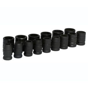 Juego de dados de impacto cuadro de 1/2", 6 puntas, métricos, 15 piezas Urrea 74204M