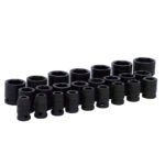 Juego de dados de impacto cuadro de 1/2", 6 puntas, métricos, 24 piezas Urrea 74206