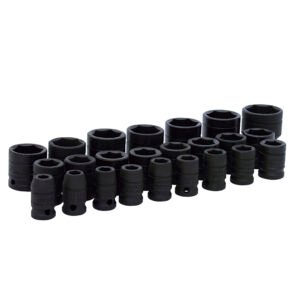 Juego de dados de impacto cuadro de 1/2", 6 puntas, métricos, 24 piezas Urrea 74206