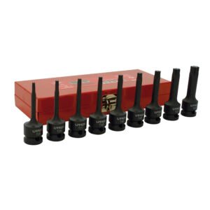 Juego de dados de impacto con punta torx cuadro de 1/2", 9 piezas Urrea 74400