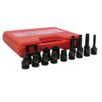 Juego de dados de impacto torx hembra y punta torx cuadro de 1/2", 16 piezas Urrea 74ET17