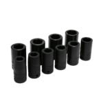 Juego de dados largos de impacto cuadro de 3/4", 6 puntas, en pulgadas, 10 piezas Urrea 750010L