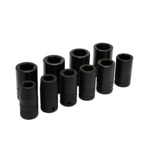 Juego de dados largos de impacto cuadro de 3/4", 6 puntas, en pulgadas, 10 piezas Urrea 750010L