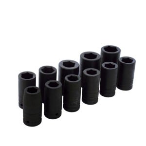 Juego de dados largos de impacto cuadro de 3/4", 6 puntas, métricos, 11 piezas Urrea 750011ML