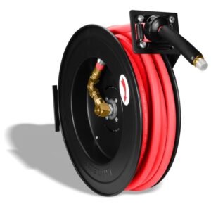 Carrete de acero con manguera, 3/8” sistema retráctil (15 mts) MIKELS CAM-2
