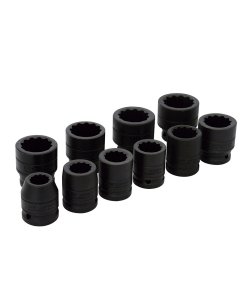 Juego de dados de impacto cuadro de 3/4", 12 puntas, en pulgadas, 10 piezas Urrea 75101