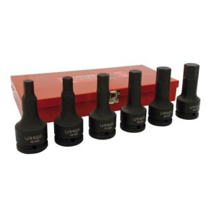 Juego de dados de impacto con punta hexagonal cuadro de 3/4", métricos, 6 piezas Urrea 75250