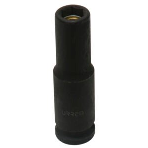 Dado de impacto largo con imán cuadro de 3/8", 6 puntas, en pulgadas, 3/8" Urrea 7712HM