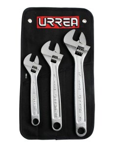 Juego de llaves ajustables cromadas, 3 piezas Urrea 795