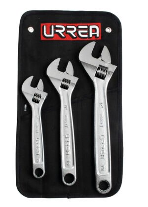 Juego de llaves ajustables cromadas, 3 piezas Urrea 795