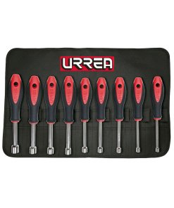 Juego de destornilladores con mango bimaterial, de caja métricos, 9 piezas Urrea 8200M