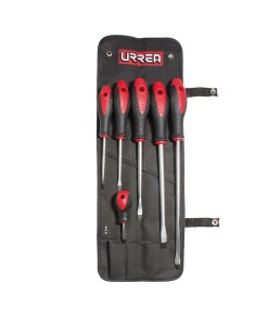 Juego de destornilladores con mango bimaterial combinados, 6 piezas Urrea 8600B