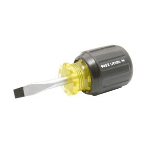 Destornillador con mango cushion grip, tipo trompo punta plana barra redonda 1/4" x 1-1/2" Urrea 9452