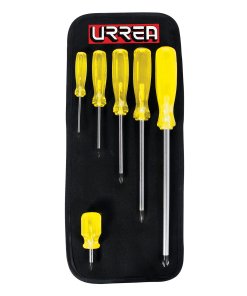 Juego de destornilladores con mango ámbar punta Phillips, 6 piezas Urrea 9600A