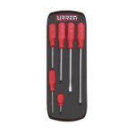 Juego de destornilladores con mango rojo, combinados, 6 piezas Urrea 9600BR