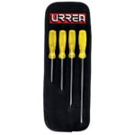 Juego de destornilladores con mango ámbar punta cabinet, 4 piezas Urrea 9600C