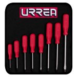 Juego de destornilladores con mango rojo, combinados, 8 piezas Urrea 9600DR