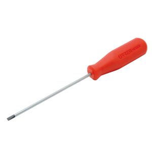 Destornillador con mango rojo, punta cabinet barra redonda 3/16" x 6" Urrea 9634R