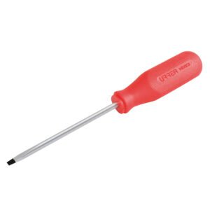 Destornillador con mango rojo, punta plana barra redonda 5/16" x 10" Urrea 9643R