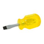 Destornillador con mango ámbar, punta plana tipo trompo barra redonda 1/4" x 1-1/2" Urrea 9652
