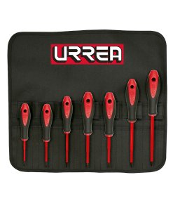 Juego de destornilladores con mango bimaterial 1000 V combinados, 7 piezas Urrea 9700BA