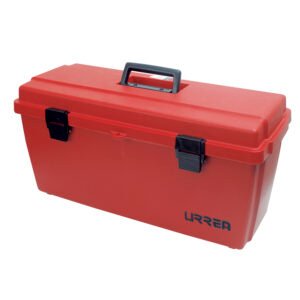 Caja portaherramientas plástica con broche plástico y charola 23" x 11" x 10" Urrea 9902