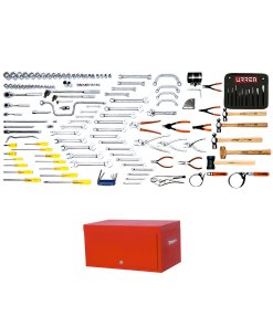 Juego maestro automotriz métrico, 143 piezas con gabinete 9992 Urrea 9906M