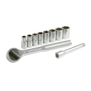 Juego de dados y accesorios cuadro de 1/4" métrico, 10 piezas Surtek A03M