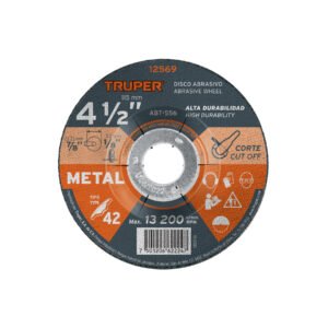 Disco Tipo 42 de 4-1/2' x 3.2 mm para corte de metal, TRUPER