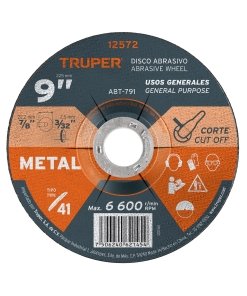 Disco Truper 9' Tipo 41 - Tecnología de Corte para Metal que Maximiza la Capacidad en Proyectos Industriales (Clave 12572)