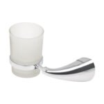 Portavaso cepillero metálico con vaso de vidrio, FOSET AERO
