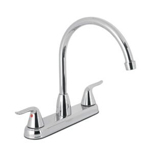 Mezcladora Fregadero 8', Cromo, Cuello Largo, Palanca, resistente y práctica para fregaderos, clave 44902 - FOSET AERO