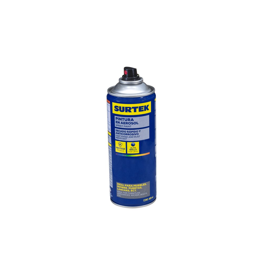 Pintura en aerosol 300 ml color negro satinado Surtek AES303