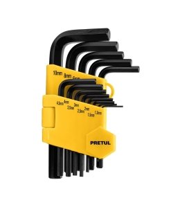 Juego de 13 Llaves Allen mm Punta Hex con Organizador, Herramientas de Precisión para Mecánicos, Pretul Clave 21857