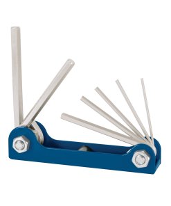 Juego de 7 Llaves Allen Truper MM Tipo Navaja - Tecnología de Portabilidad Métrica para Ajustes Rápidos que Combina Múltiples Herramientas en un Diseño Compacto y Plegable (Clave 15557)