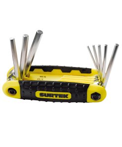 Juego de llaves hexagonales métricas tipo navaja, 8 piezas Surtek ALLFNX8M