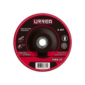 Disco abrasivo tipo 27 para metal 9" x 1/8" Urrea AMCD09